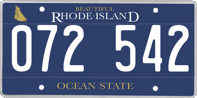 RI license plate 072542