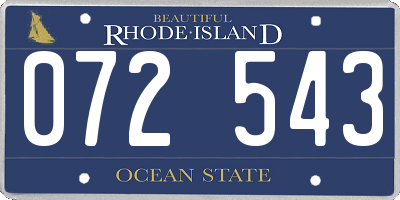 RI license plate 072543
