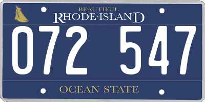 RI license plate 072547
