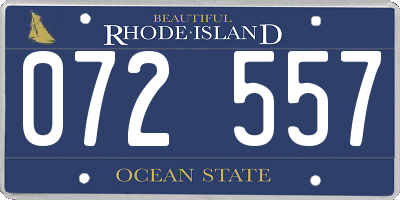 RI license plate 072557