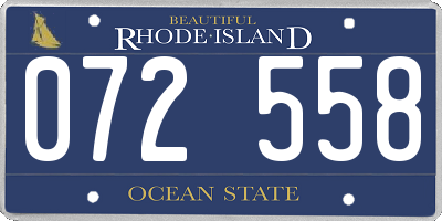 RI license plate 072558