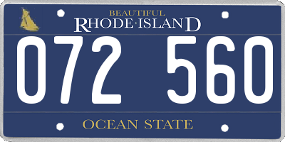 RI license plate 072560
