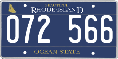 RI license plate 072566