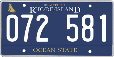 RI license plate 072581
