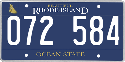 RI license plate 072584