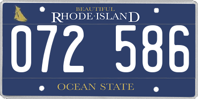 RI license plate 072586