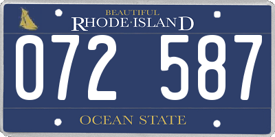 RI license plate 072587
