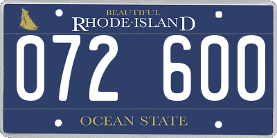 RI license plate 072600