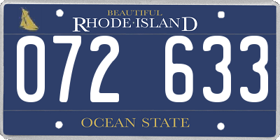 RI license plate 072633
