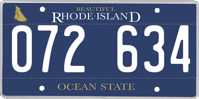 RI license plate 072634