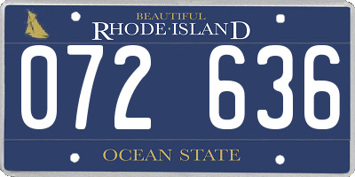 RI license plate 072636