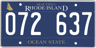 RI license plate 072637