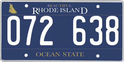 RI license plate 072638