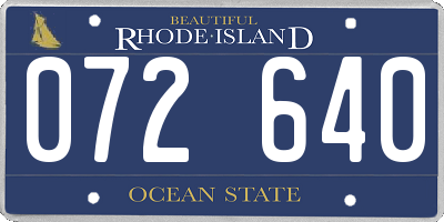 RI license plate 072640