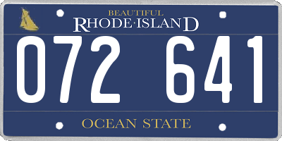 RI license plate 072641