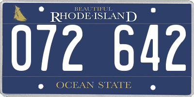 RI license plate 072642