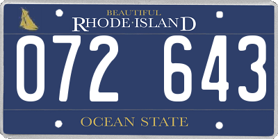 RI license plate 072643