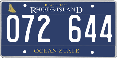 RI license plate 072644