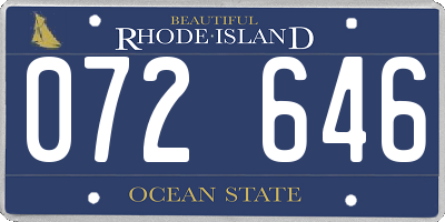 RI license plate 072646