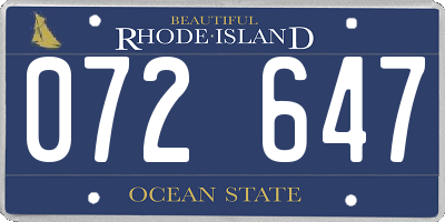 RI license plate 072647