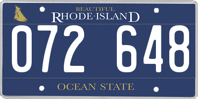 RI license plate 072648