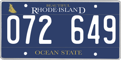 RI license plate 072649