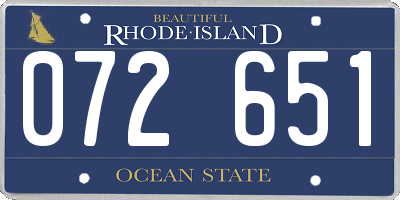 RI license plate 072651
