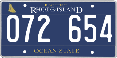 RI license plate 072654