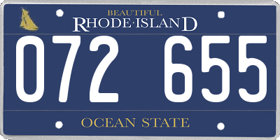 RI license plate 072655