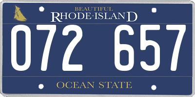 RI license plate 072657