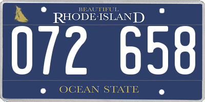 RI license plate 072658
