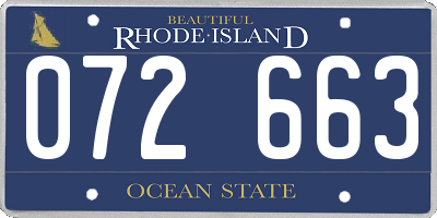 RI license plate 072663