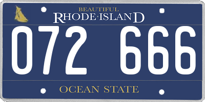 RI license plate 072666