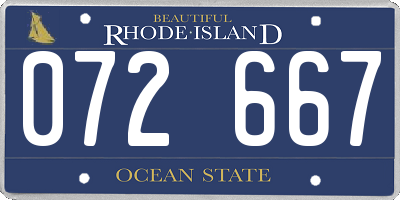 RI license plate 072667