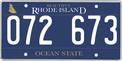 RI license plate 072673