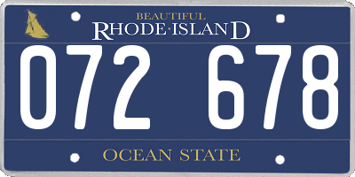 RI license plate 072678