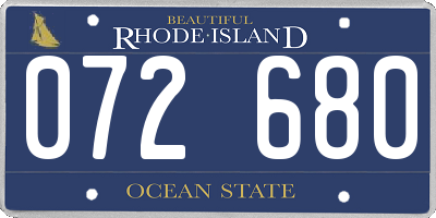 RI license plate 072680