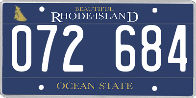 RI license plate 072684
