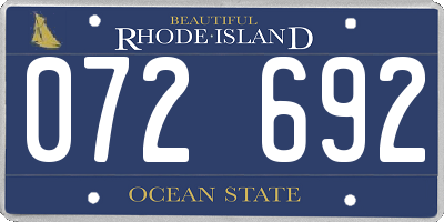 RI license plate 072692