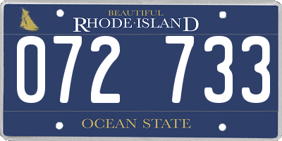 RI license plate 072733