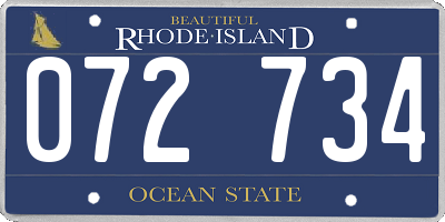 RI license plate 072734