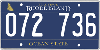 RI license plate 072736