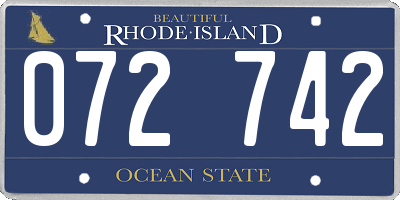 RI license plate 072742