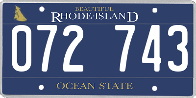 RI license plate 072743