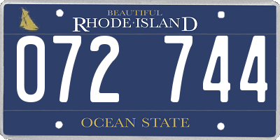 RI license plate 072744