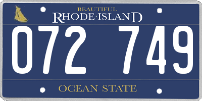 RI license plate 072749