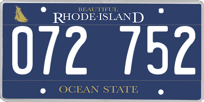 RI license plate 072752
