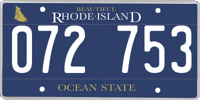 RI license plate 072753