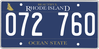 RI license plate 072760