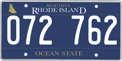 RI license plate 072762
